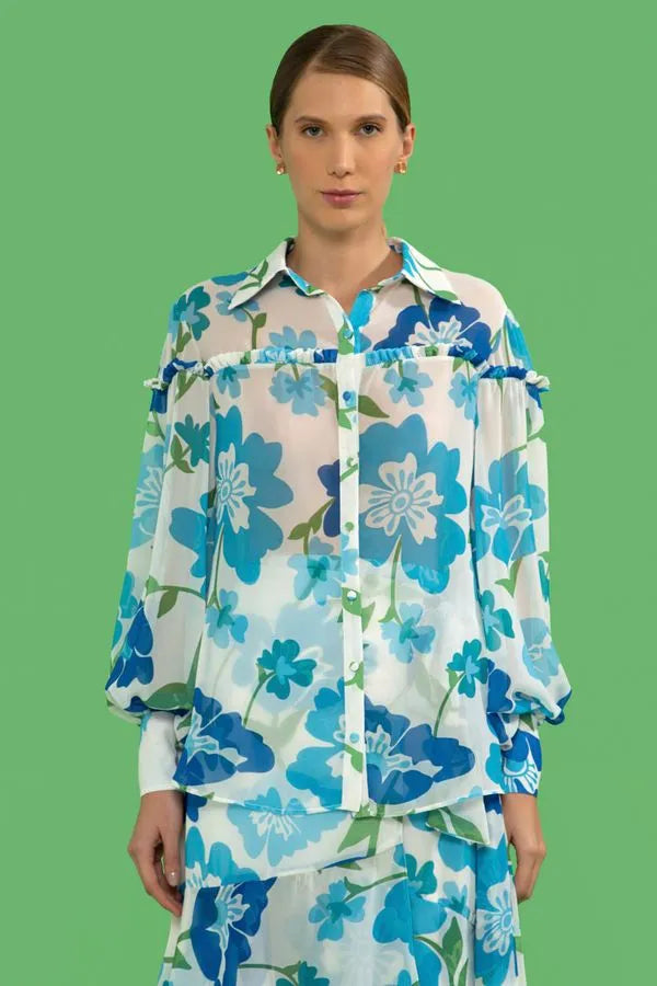 CAMISA RETRÔ FLOWER OFF WHITE