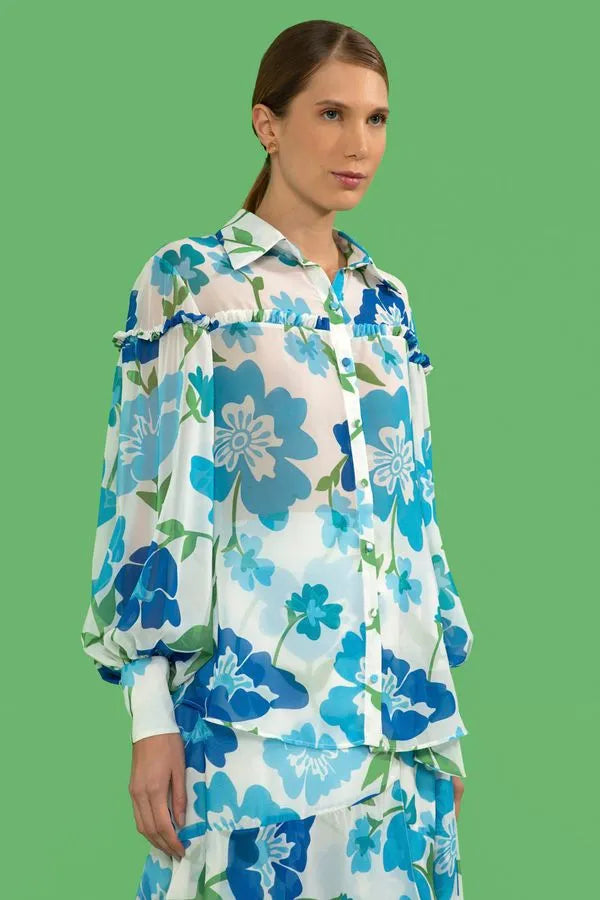 CAMISA RETRÔ FLOWER OFF WHITE