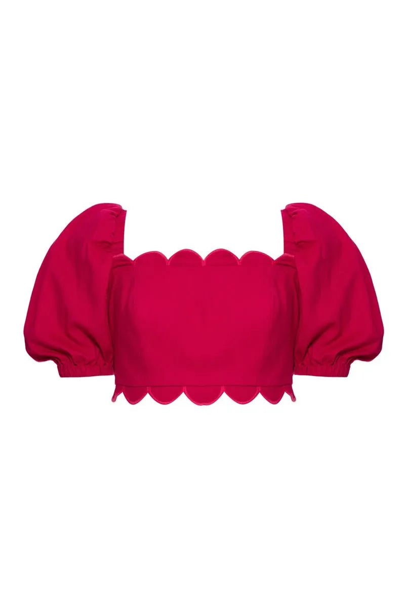 TOP CROPPED RECORTE LINHO NILO MATRON PINK