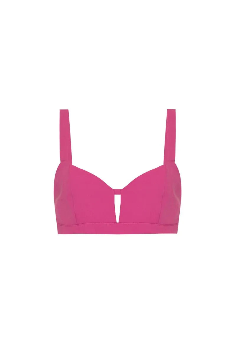 TOP CROPPED RECORTE CREPE EDIE FUCSIA