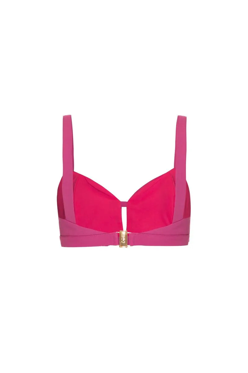 TOP CROPPED RECORTE CREPE EDIE FUCSIA