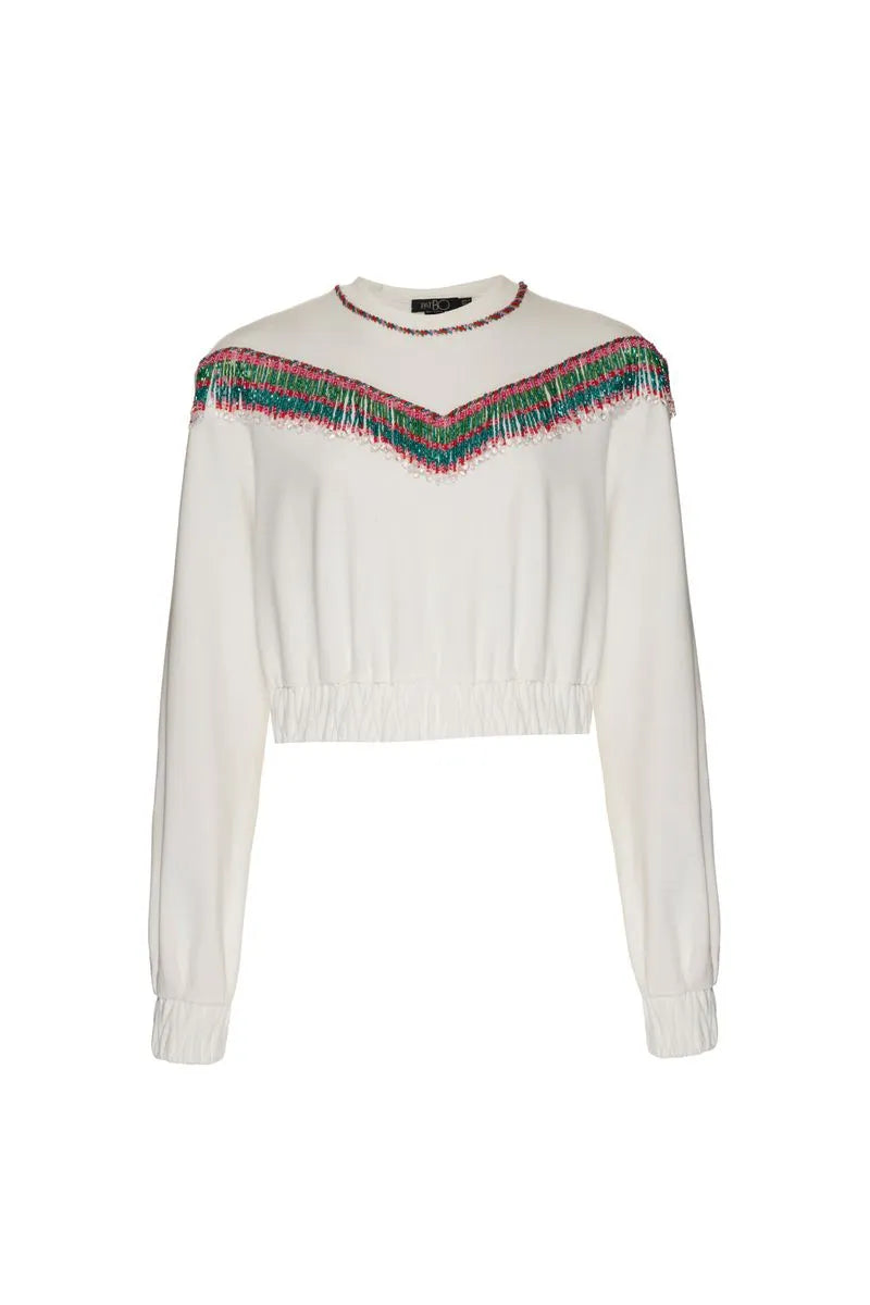 BLUSA BORDADA MANGAS MOLETOM LUCY - MÃES OFF WHITE 