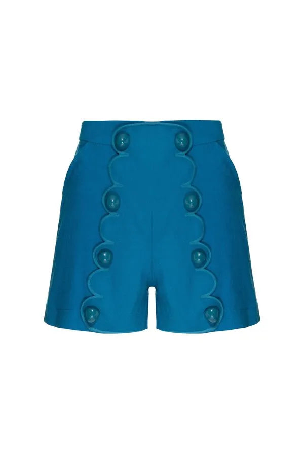 SHORT BOTÕES LINHO NILO MATRON AZUL