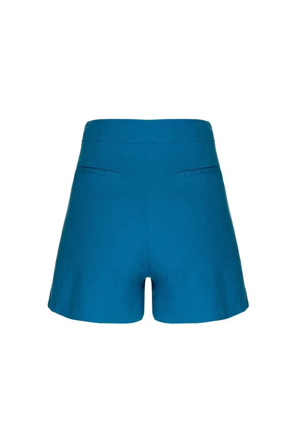 SHORT BOTÕES LINHO NILO MATRON AZUL