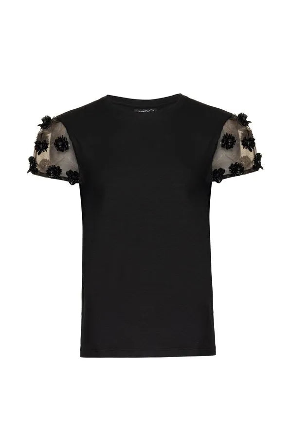 T-SHIRT BORDADO TULE PRETO