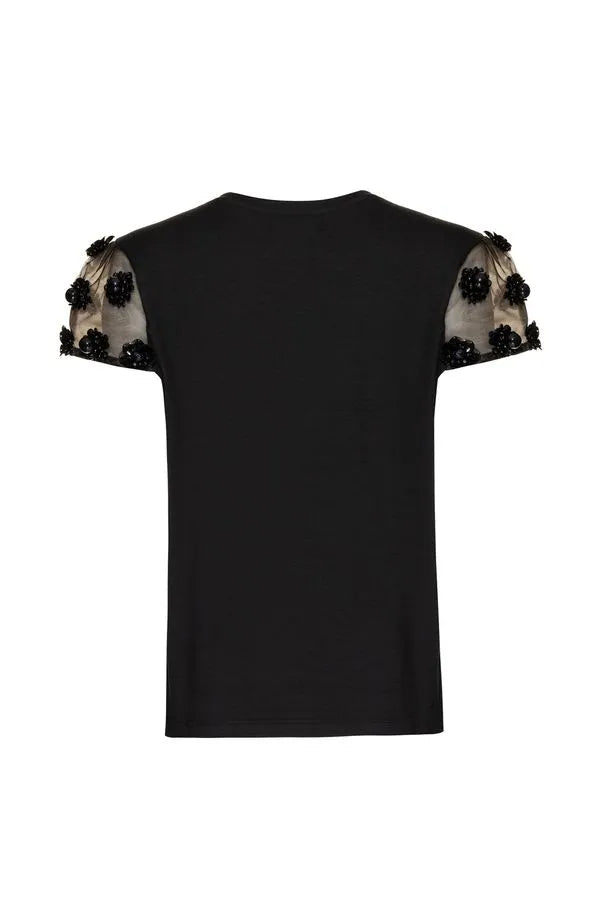 T-SHIRT BORDADO TULE PRETO