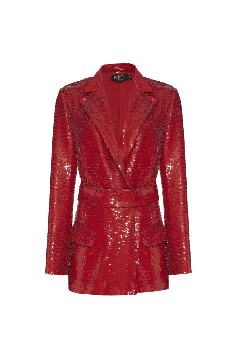 BLAZER BOLSOS PAETÊ VIBRANT VERMELHO