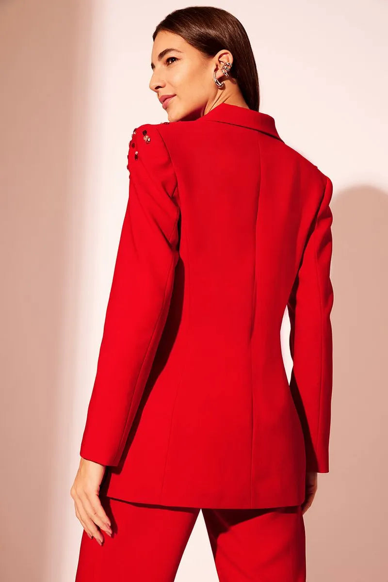 BLAZER BORDADO CREPE DESIRE VERMELHO 