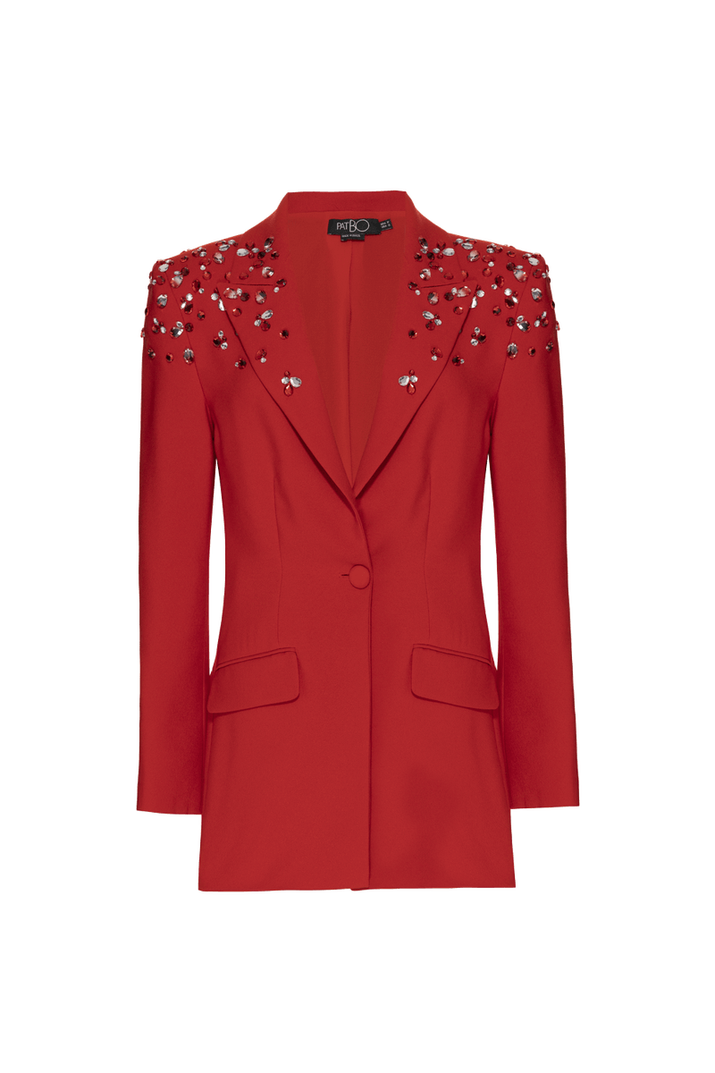 BLAZER BORDADO CREPE DESIRE VERMELHO 