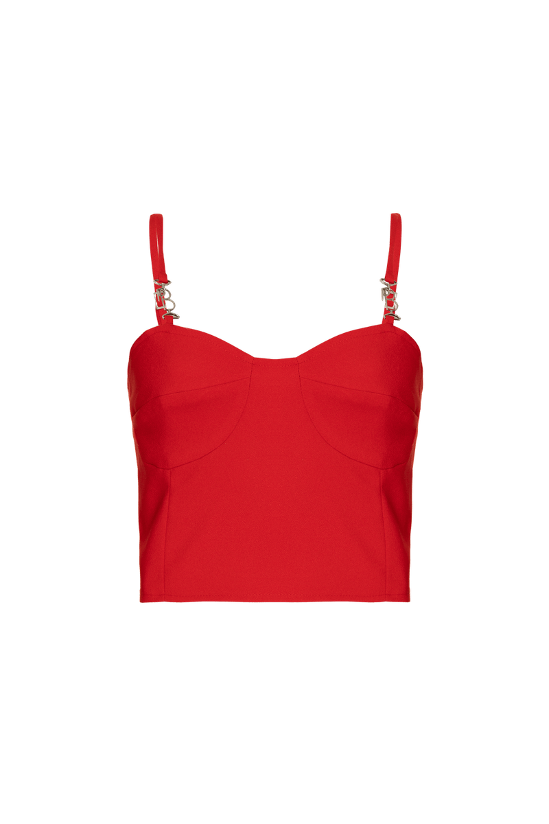 TOP CROPPED CREPE DESIRE VERMELHO 