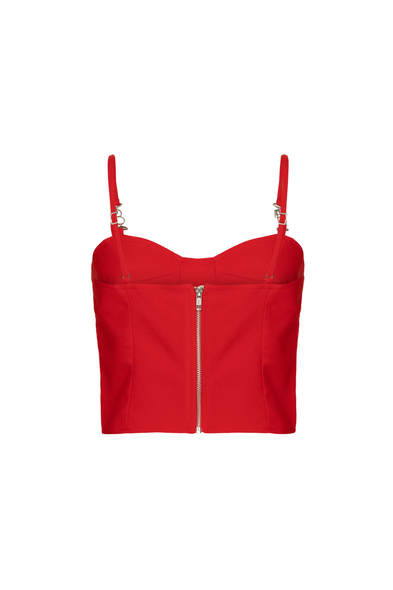 TOP CROPPED CREPE DESIRE VERMELHO