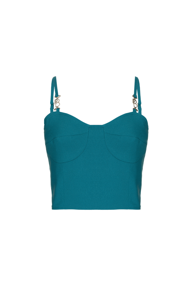 TOP CROPPED CREPE DESIRE VERDE