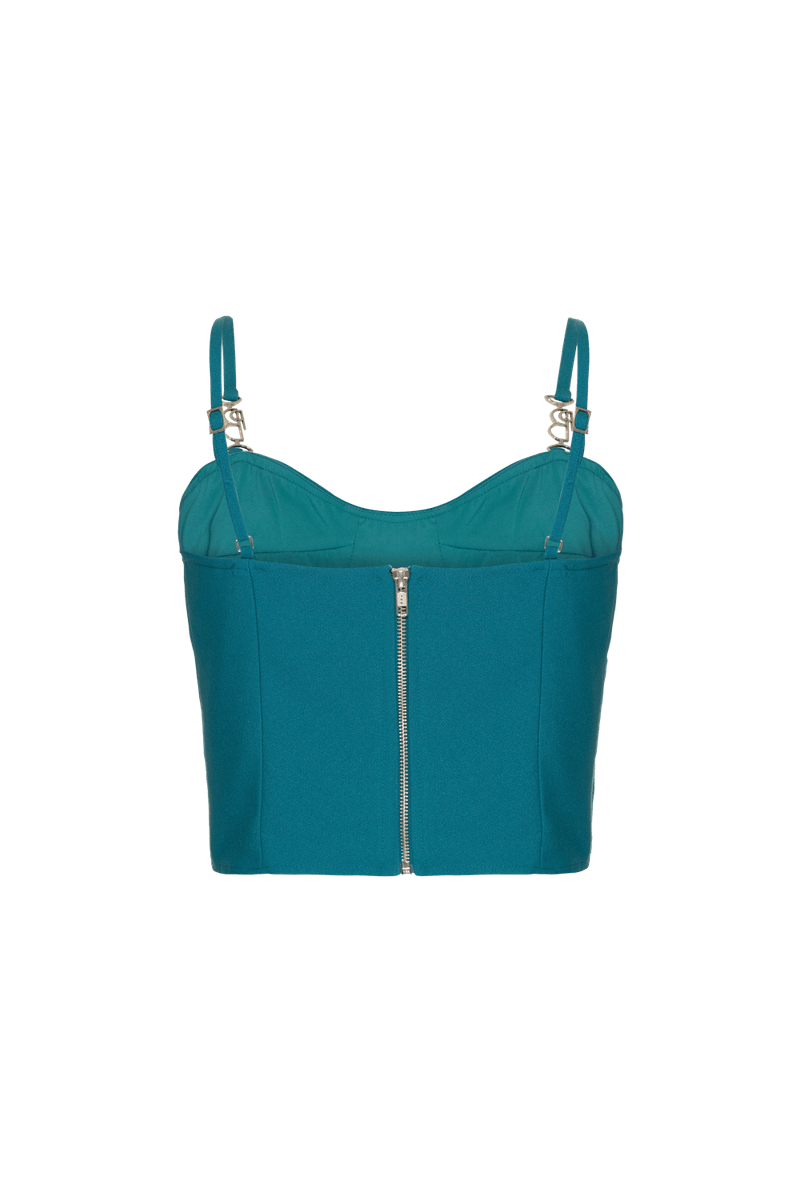 TOP CROPPED CREPE DESIRE VERDE 