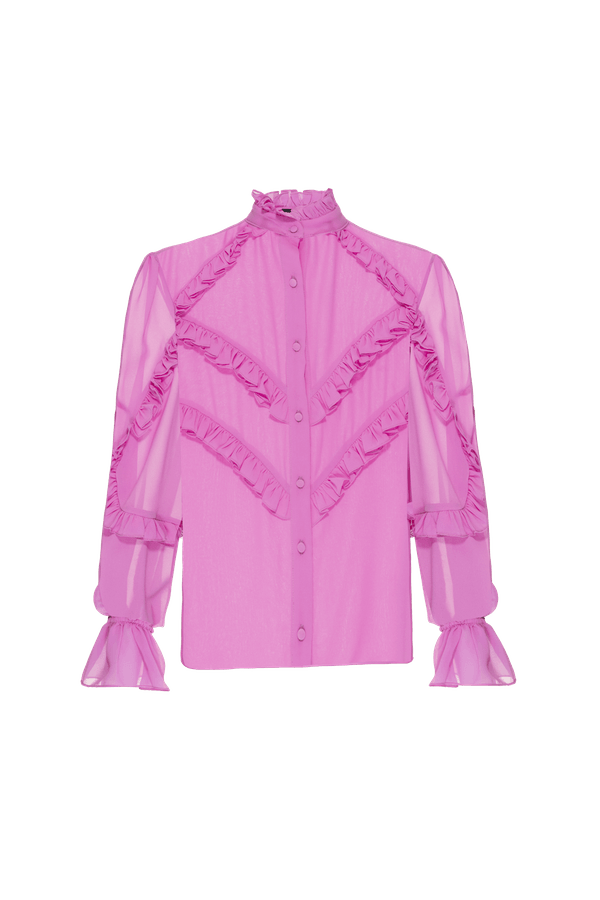 CAMISA BABADOS CHIFFON SENSES ROSA 