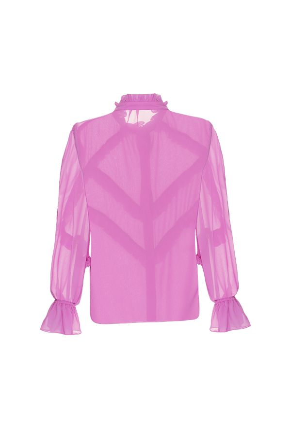 CAMISA BABADOS CHIFFON SENSES ROSA