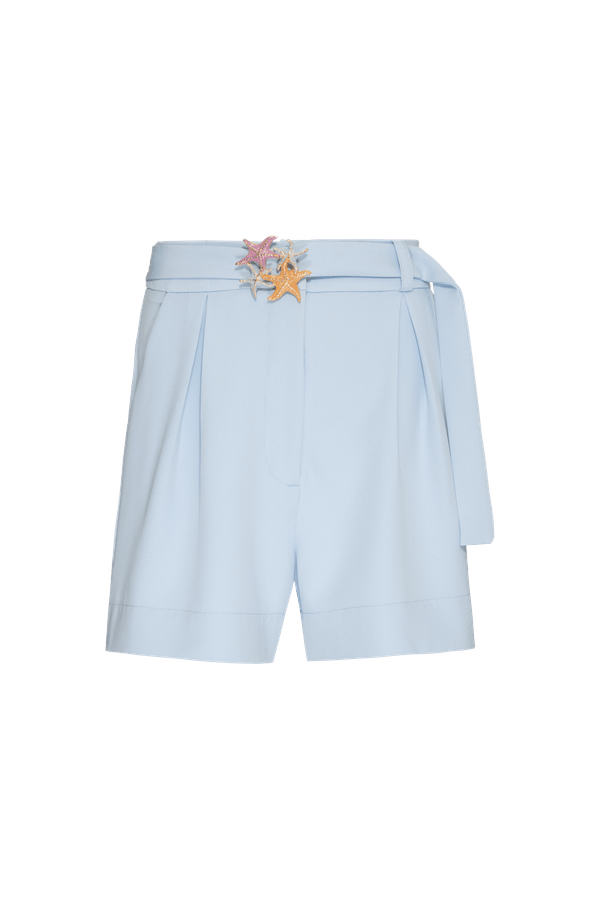 SHORT PREGAS STAR CREPE VICK AZUL AGUA