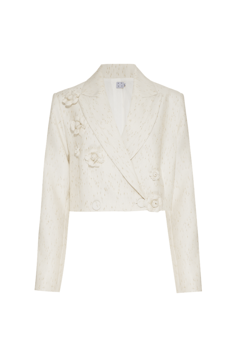 TOP BLAZER BORDADO NATURE PARMA OFF WHITE