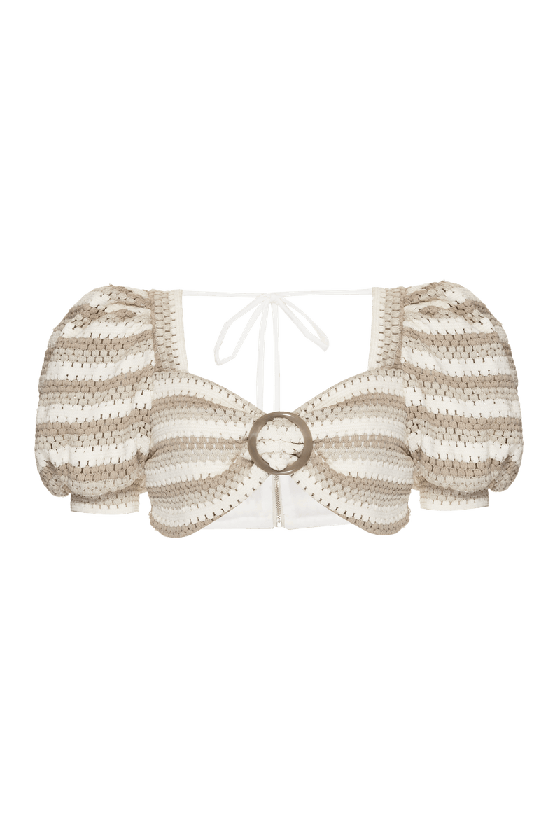 TOP CROPPED ARGOLA ENTREMEIO LIBERTY LINES OFF WHITE 