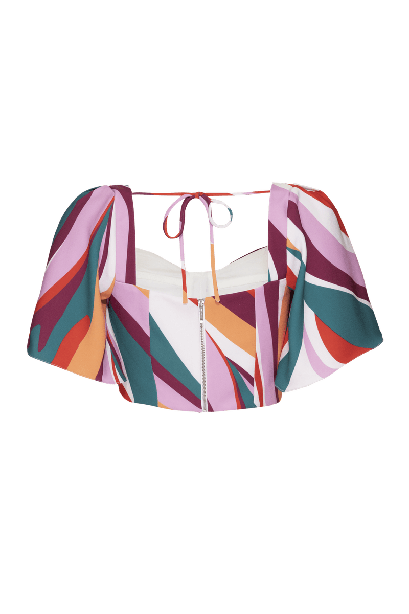 TOP CROPPED COLOR WAVES ROSA