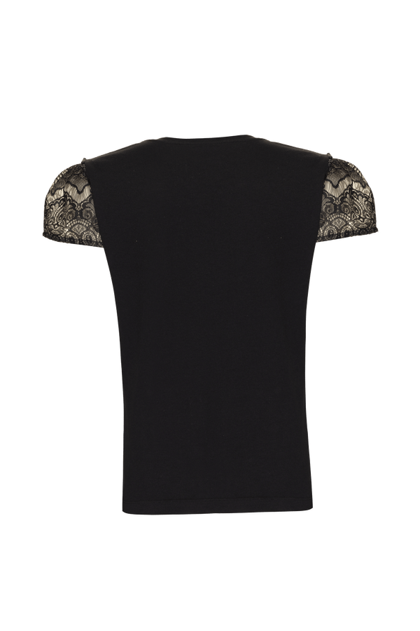 T-SHIRT RENDA SENSES PRETO