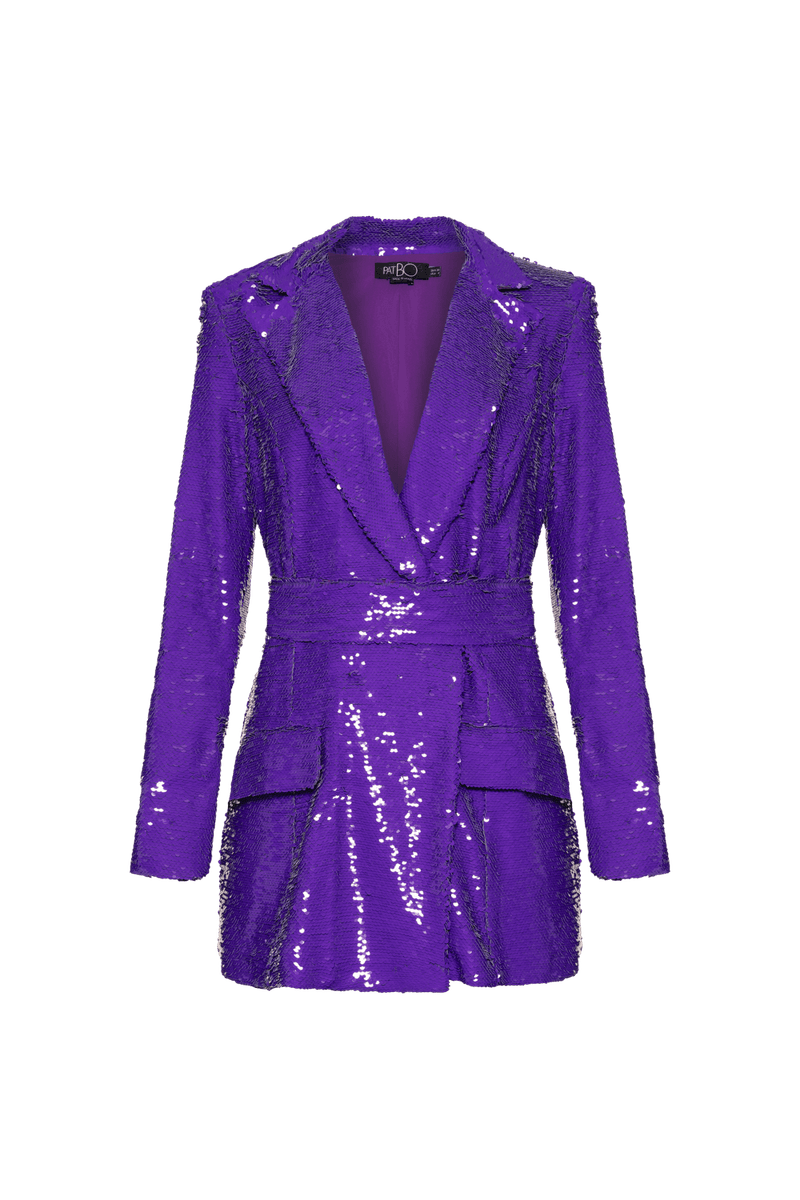 BLAZER BOLSOS PAETÊ VIBRANTE ROXO 