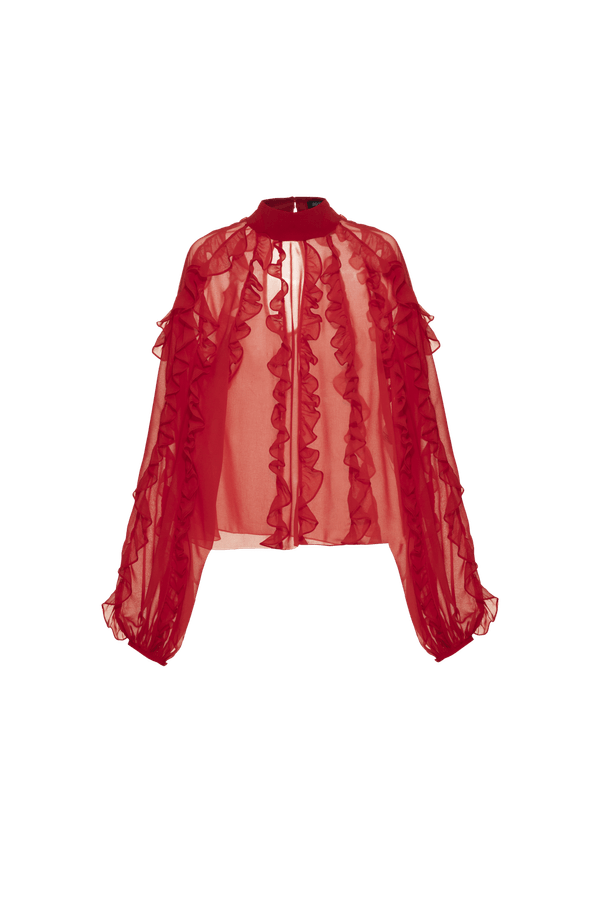 CAMISA BABADOS SILKY MODERN LIGHT VERMELHO INTENSO 