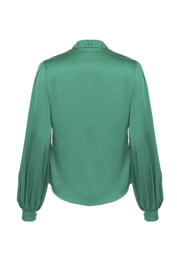 BLUSA BABADOS CETIM RAFINE VERDE 