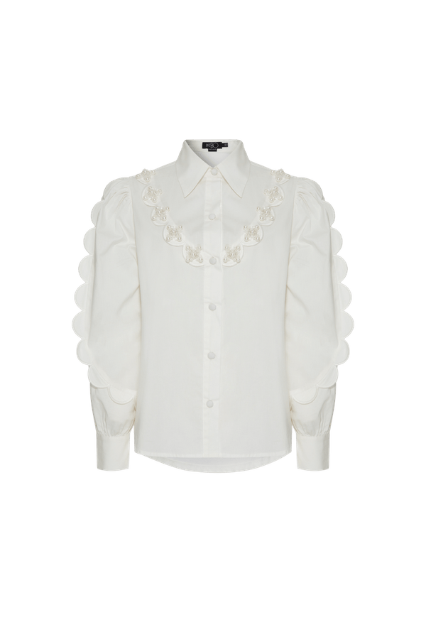 CAMISA BABADO TRICOLINE SPENCER OFF WHITE