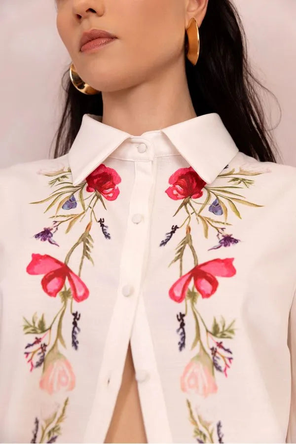 CAMISA VIEIRA FLOWER OFF WHITE