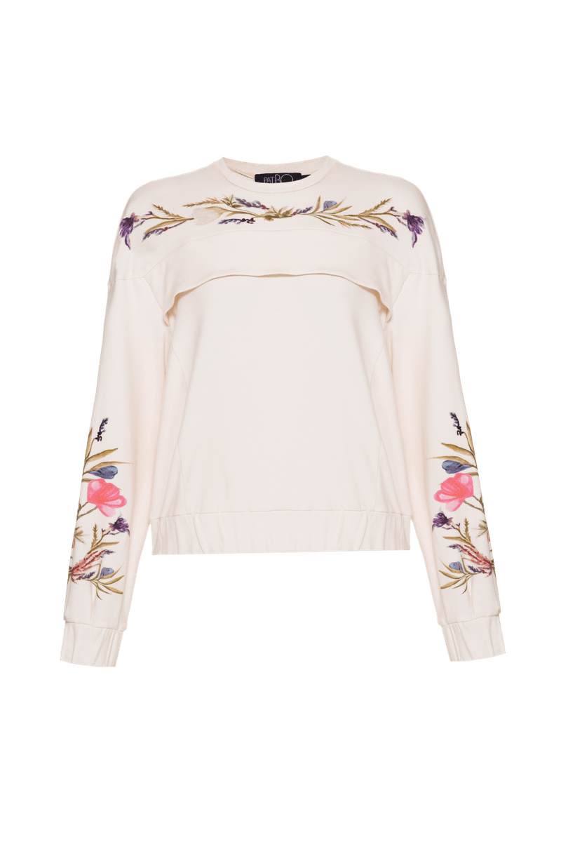 CASACO MOLETOM VIEIRA FLOWER OFF WHITE