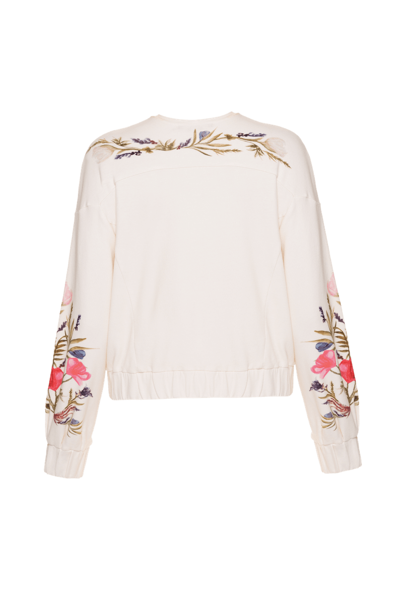 CASACO MOLETOM VIEIRA FLOWER OFF WHITE