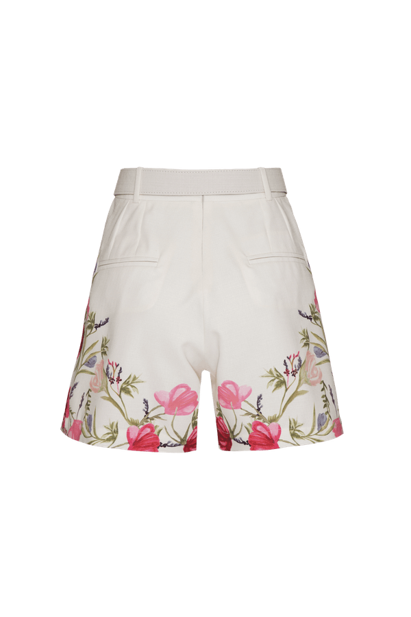 SHORT PREGAS VIEIRA FLOR OFF WHITE 