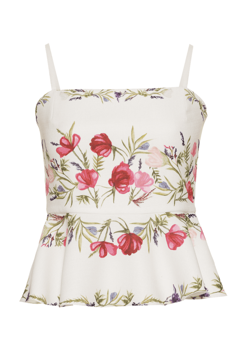 TOP CROPPED BABADOS VIEIRA FLOR OFF WHITE 