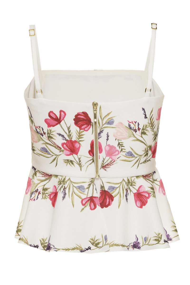 TOP CROPPED BABADOS VIEIRA FLOR OFF WHITE 