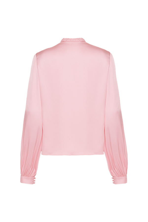 BLUSA BABADOS CETIM RAFINE ROSA CLARO