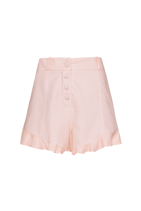 SHORT BABADO LINHO SOFT GLAM ROSE