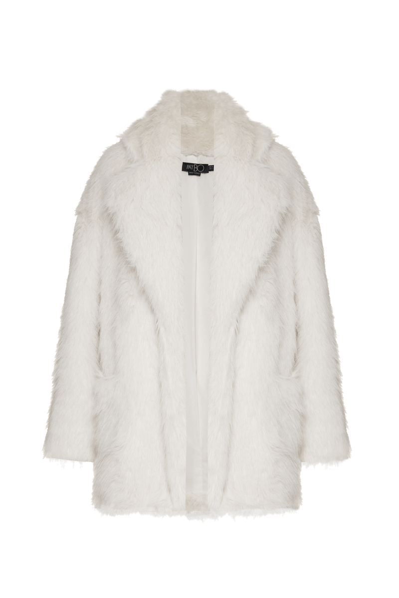 CASACO OVER COLORFUL FAUX FUR OFF WHITE