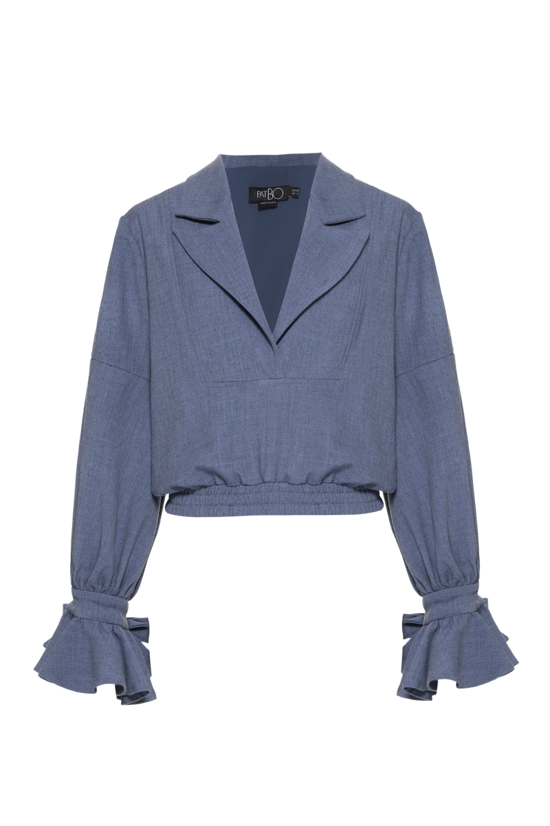 CASACO FLOWING TWILL AZUL