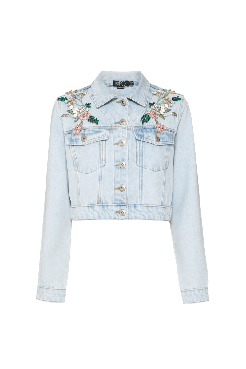 JAQUETA POMME FLOWER DENIM AZUL