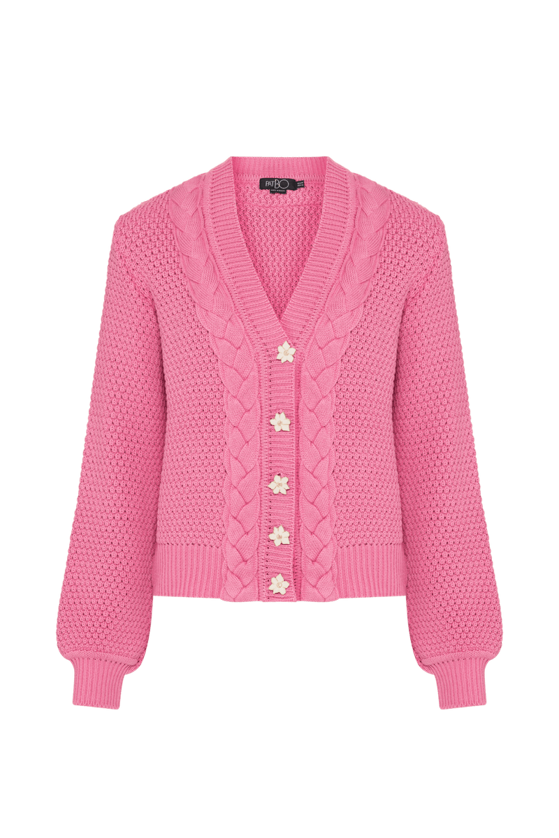 TRICOT BOTÕES SERENE ROSA