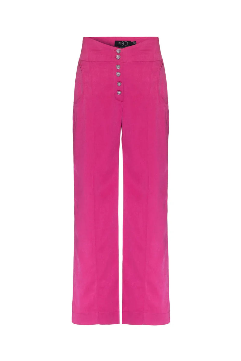 CALÇA BOTÕES CETIM RAMPLING PINK