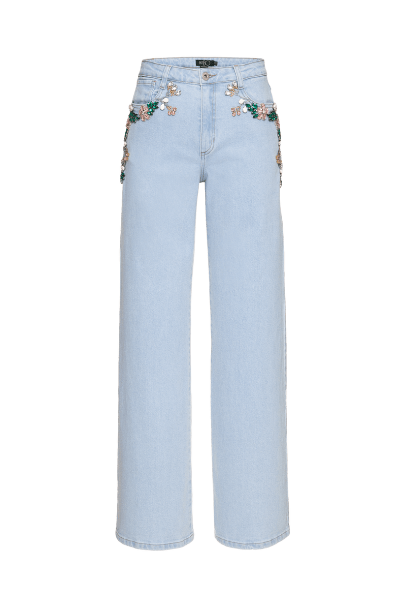 CALÇA POMME FLOWER DENIM AZUL