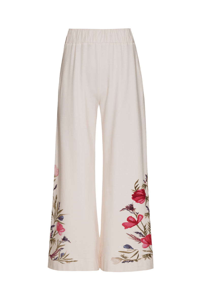 CALÇA MOLETOM CURTA VIEIRA FLOWER OFF WHITE