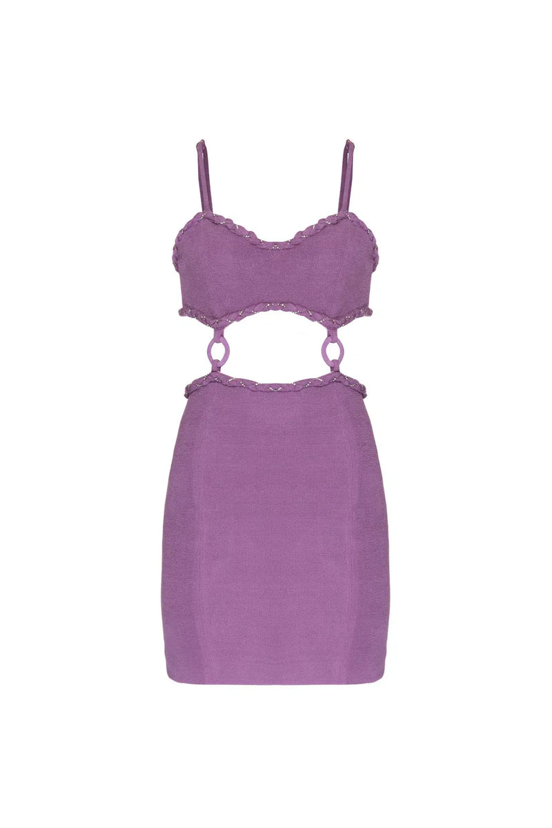 VESTIDO CURTO ARGOLAS MALHA BASEL LILAS 