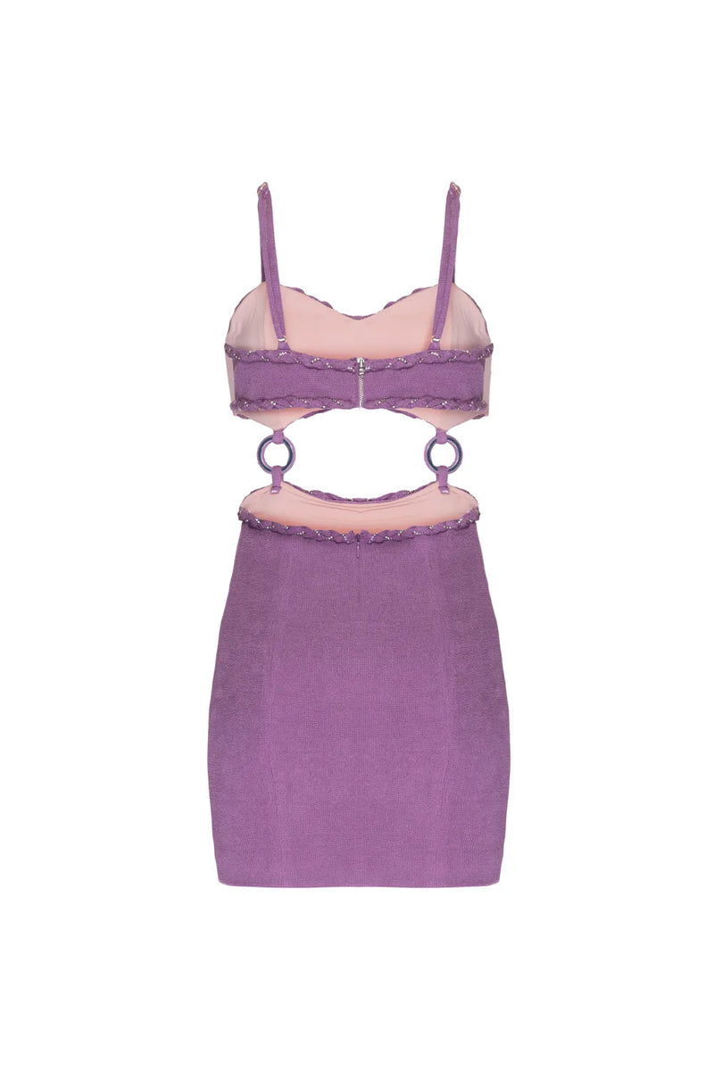 VESTIDO CURTO ARGOLAS MALHA BASEL LILAS