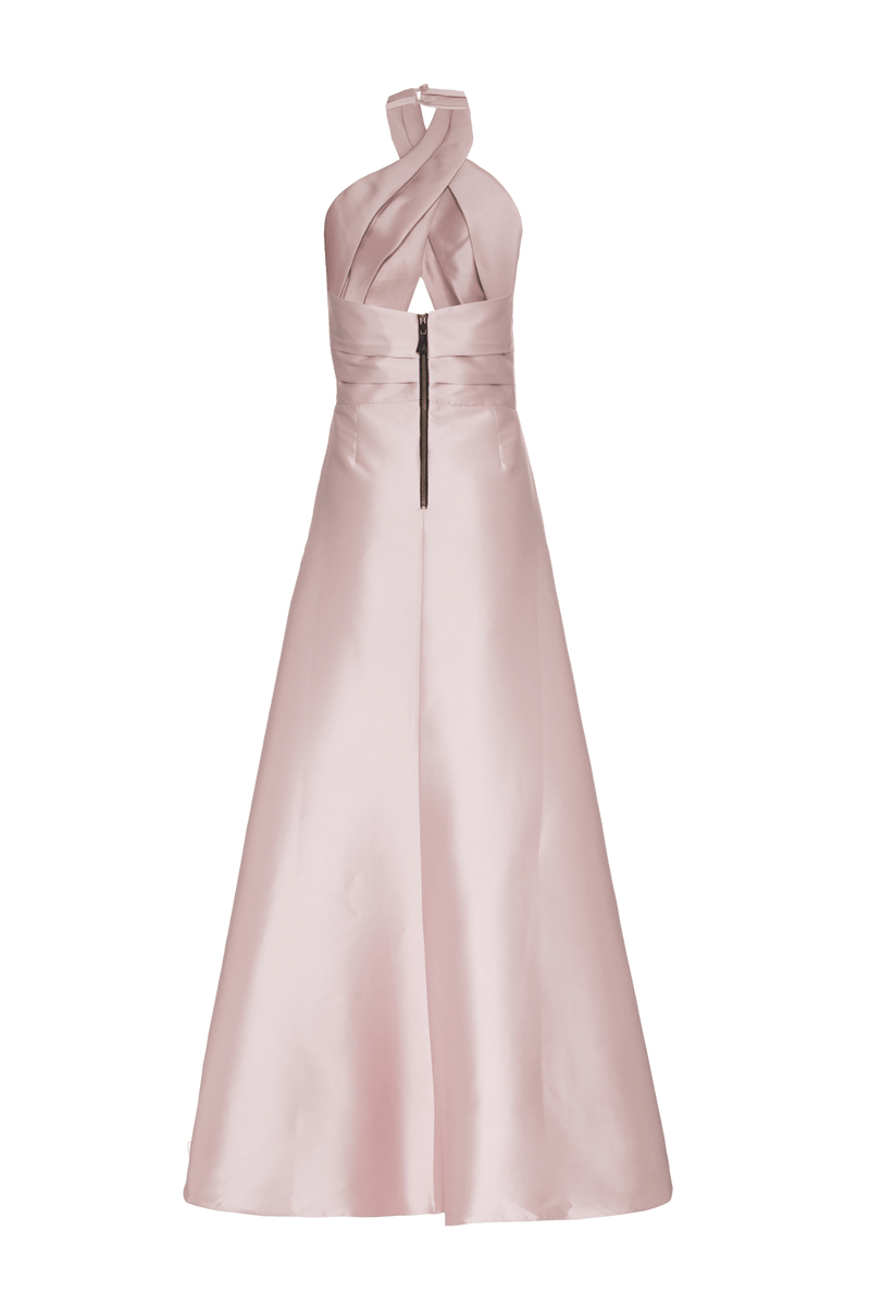 VESTIDO LONGO FRENTE ÚNICA ÉTOILE MIKADO ROSE