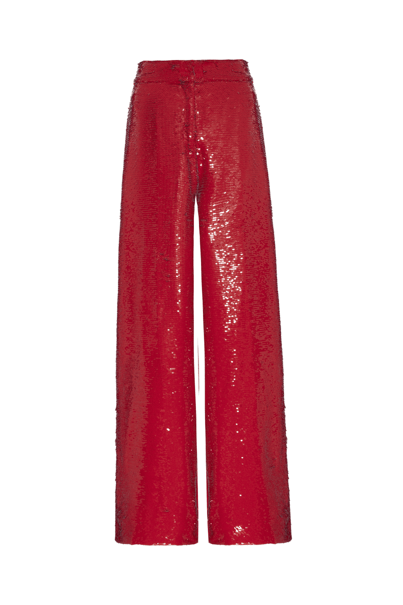 CALÇA PAETÊ VIBRANTE VERMELHO