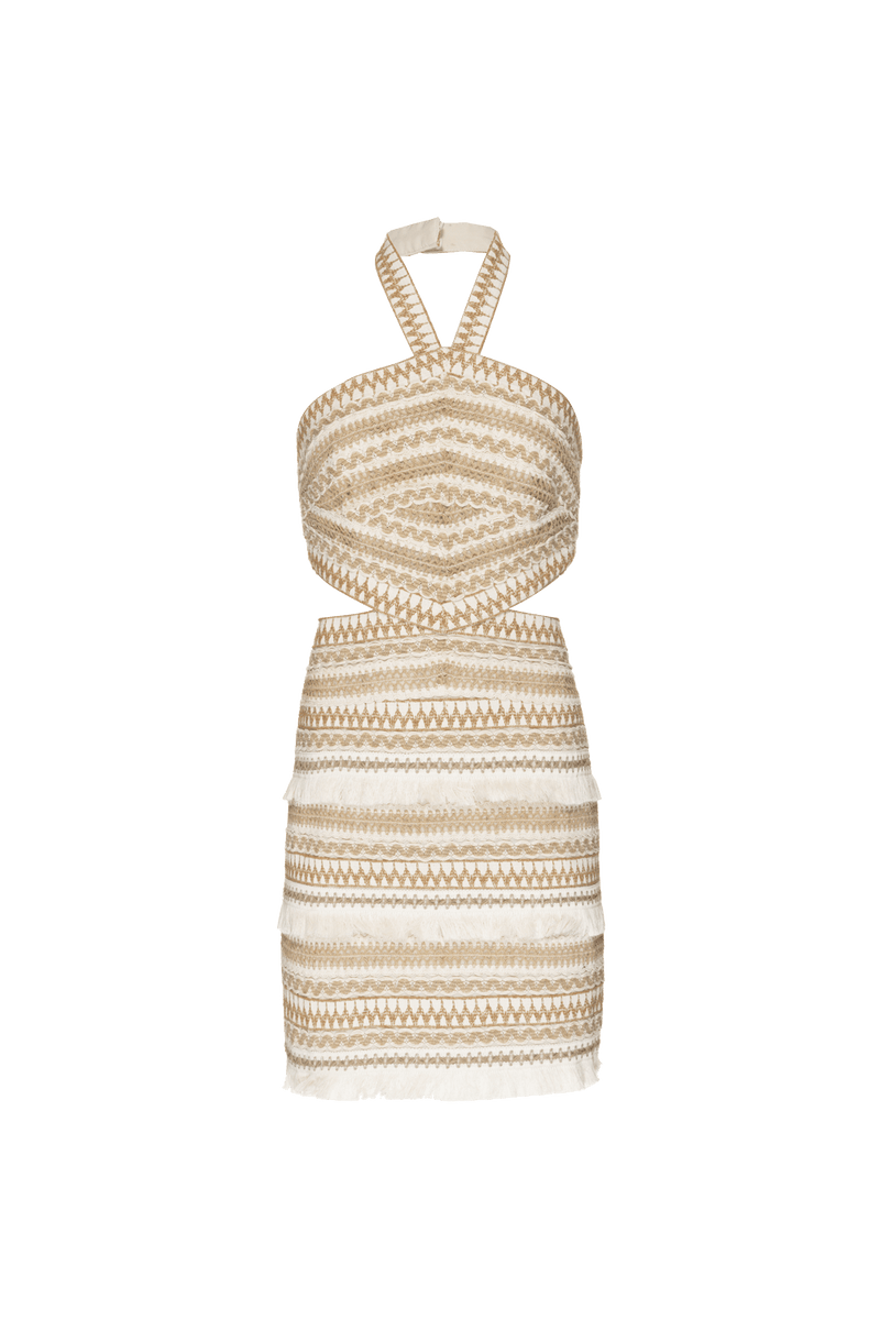 VESTIDO CURTO ENTREMEIO LINHO NATURAL REFRESH CRU 