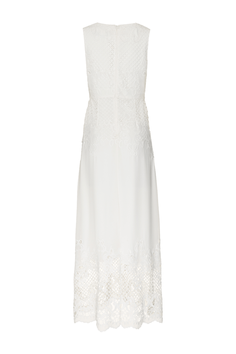 VESTIDO LONGO CHIFFON PEARL GLAM OFF WHITE