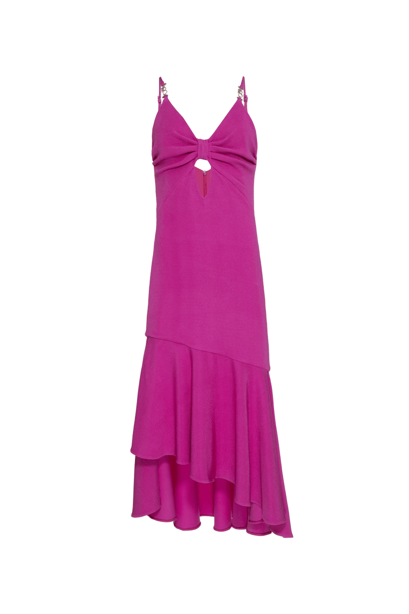 VESTIDO MÍDI PREGAS MALHA STARRY ROSA 